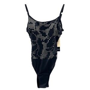Women’s‎ Gottex One Piece Black Mashrabiya Swimsuit Size 8 NWT